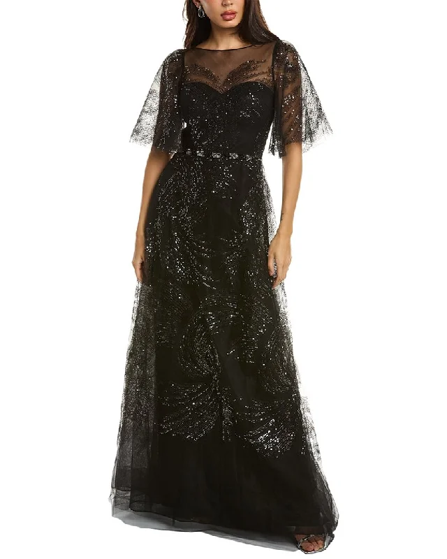 women's lace dressesTeri Jon by Rickie Freeman Sequin Tulle Gown